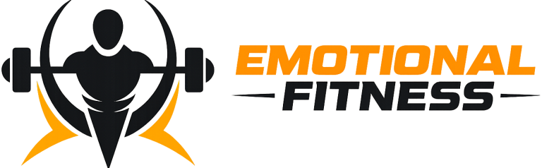 Modern en krachtig logo voor Emotional Fitness, dat fysieke en mentale kracht combineert.