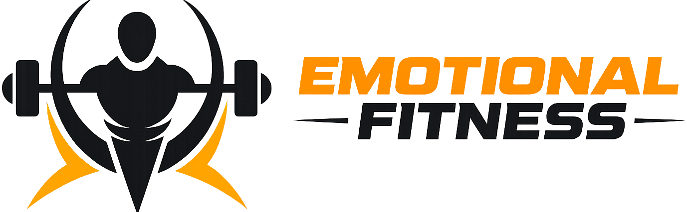 Modern en krachtig logo voor Emotional Fitness, dat fysieke en mentale kracht combineert.